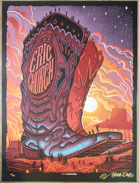 2021 Eric Church - Seattle AP Silkscreen Concert Poster by Munk One