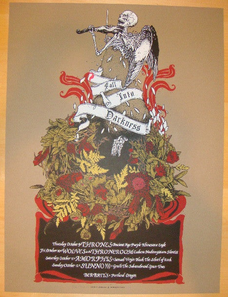 2008 Fall Into Darkness Festival - Silkscreen Concert Poster by David D'Andrea