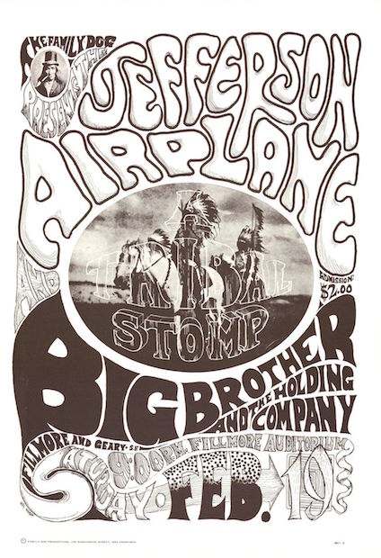 1966 Jefferson Airplane / Big Brother - Fillmore Concert Poster by Wes Wilson & Helms RP-2