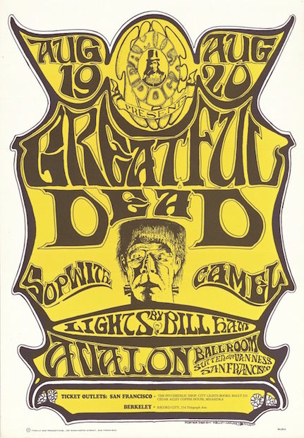 1966 Grateful Dead / Sopwith Camel - Avalon Ballroom Concert Poster by Mouse & Kelley RP-3