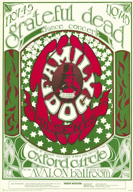 1966 Grateful Dead / Oxford Circle - Avalon Ballroom Concert Poster by Mouse & Kelley RP-3