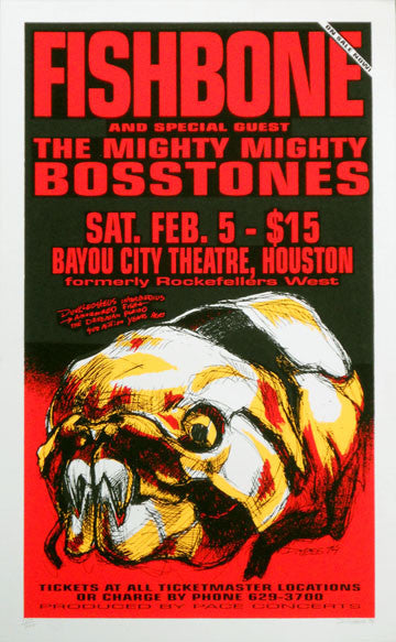 1994 Fishbone - Houston Silkscreen Concert Poster by Derek Hess (94-03)