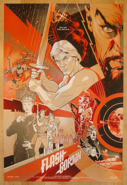 2014 "Flash Gordon" - Variant Silkscreen Movie Poster by Martin Ansin