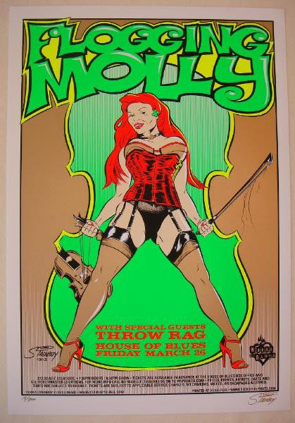2004 Flogging Molly & Throw Rag - Concert Poster by Stainboy