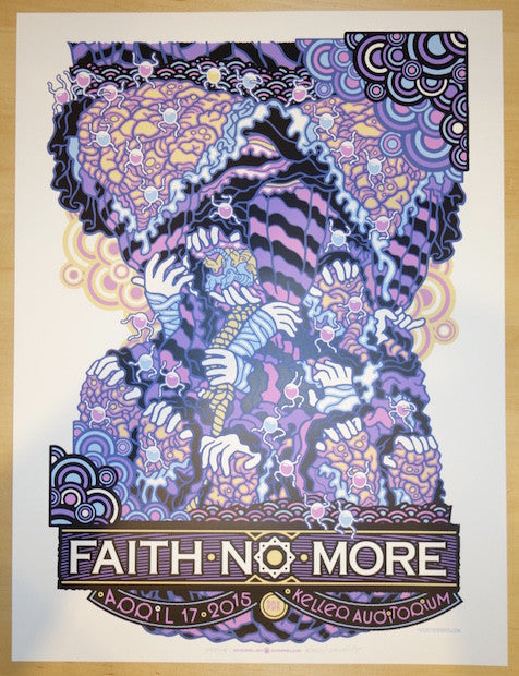 2015 Faith No More - Portland Silkscreen Concert Poster by Guy Burwell