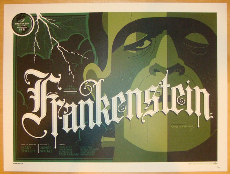 2013 "Frankenstein" - Silkscreen Movie Poster by Tom Whalen
