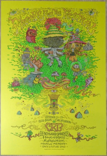 2018 Freaks For The Festival - Big Sur Yellow Variant Concert Poster by Marq Squsta