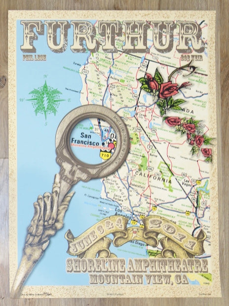 2011 Furthur - Mountain View Silkscreen Concert Poster by Mike DuBois