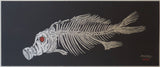 2007 Fish Silver/Red on Black Stock - Silkscreen Handbill by Emek
