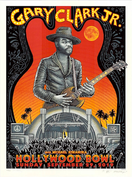 2019 Gary Clark Jr. - Hollywood Sunset Variant Silkscreen Concert Poster by Emek