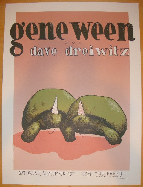 2011 Gene Ween - Milwaukee Silkscreen Concert Poster by Justin Santora