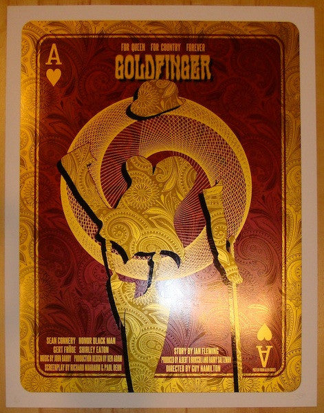 2012 James Bond "Goldfinger" - Silkscreen Movie Poster by David O'Daniel