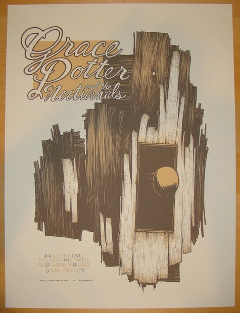 2012 Grace Potter - Grand Rapids Silkscreen Concert Poster by Justin Santora