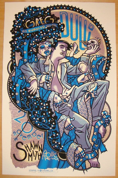2010 Greg Dulli - Portland Silkscreen Concert Poster by Guy Burwell