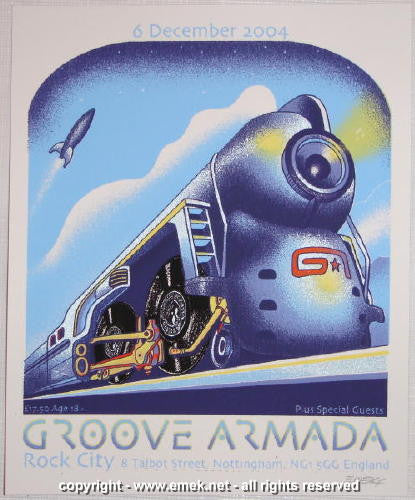2004 Groove Armada Silkscreen Concert Handbill by Emek