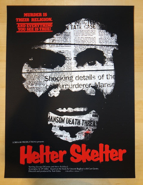 2013 "Helter Skelter" - Silkscreen Movie Poster by Jay Shaw
