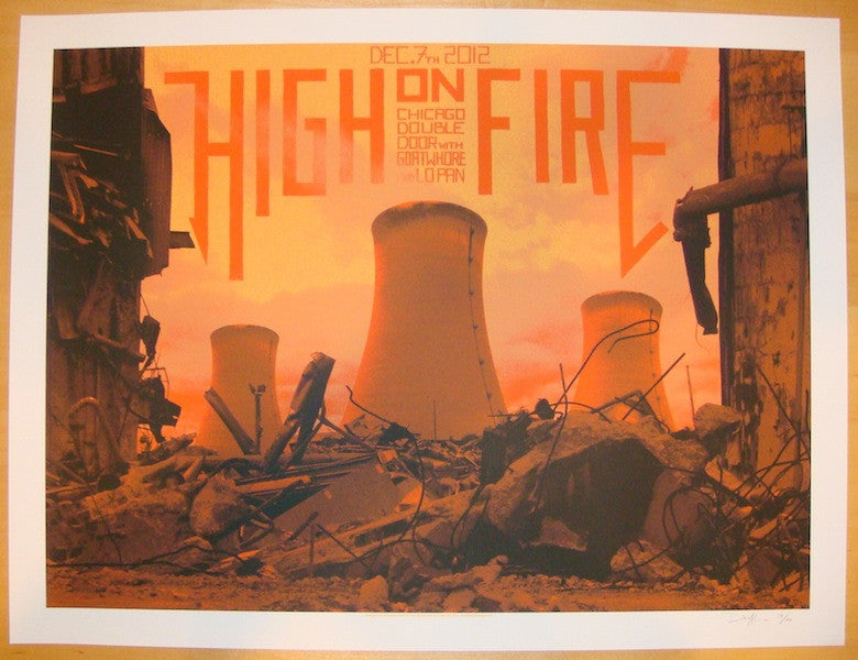 2012 High On Fire - Chicago Silkscreen Concert Poster by Crosshair