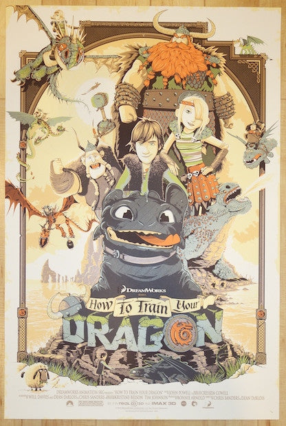 2014 "How To Train Your Dragon" - Silkscreen Movie Poster by Patrick Connan