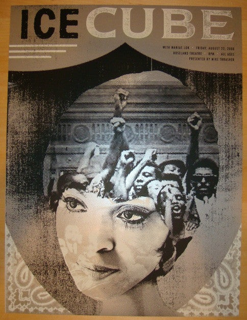 2008 Ice Cube - Portland Silkscreen Concert Poster by Joanna Wecht