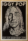 2016 Iggy Pop - Boston Black & White Variant Concert Poster by Guy Burwell