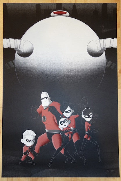 2013 "Incredibles" - Silkscreen Movie Poster by Bruce Yan