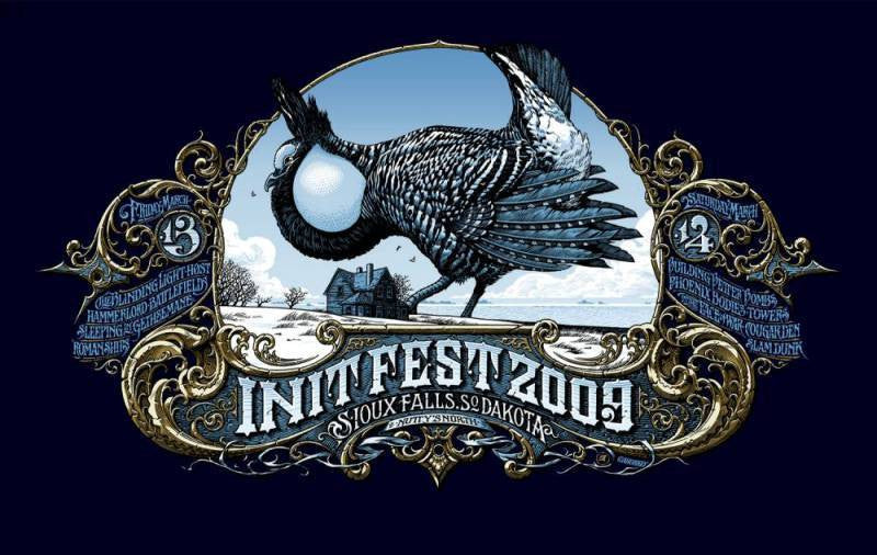 2009 Init Fest - Silkscreen Concert Poster by Aaron Horkey