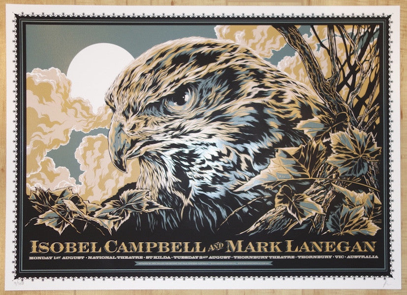 2011 Isobel Campbell & Mark Lanegan - Australia Silkscreen Concert Poster by Ken Taylor