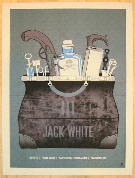 2012 Jack White - Blackpool Silkscreen Concert Poster by Methane