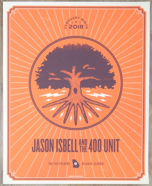 2018 Jason Isbell - Atlanta II Silkscreen Concert Poster by Half and Half