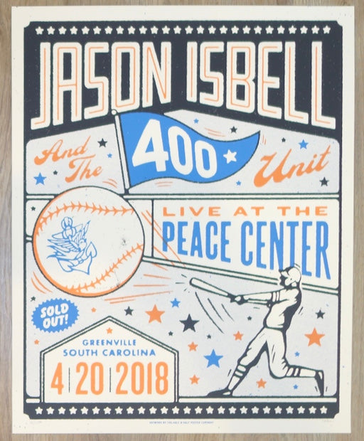 2018 Jason Isbell - Greenville Silkscreen Concert Poster by Half and Half