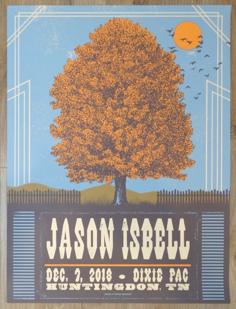 2018 Jason Isbell - Huntingdon Silkscreen Concert Poster by Status Serigraph