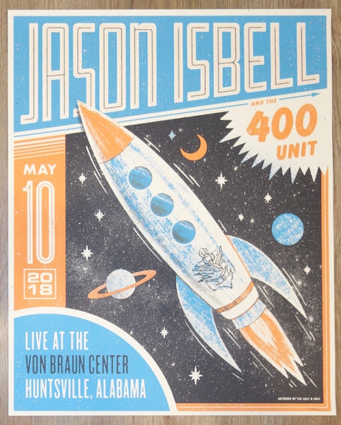 2018 Jason Isbell - Huntsville Silkscreen Concert Poster by Half and Half