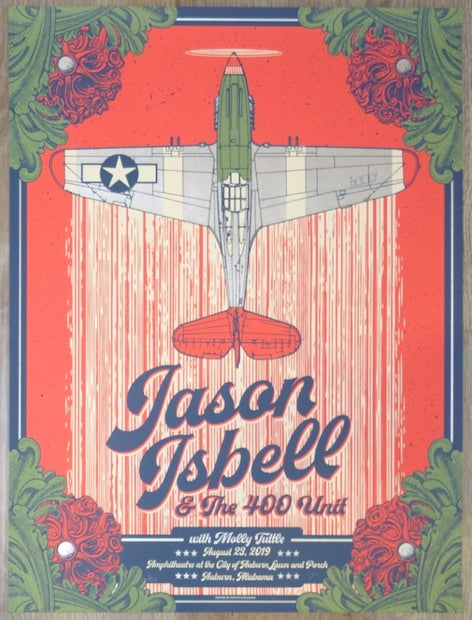 2019 Jason Isbell - Auburn Silkscreen Concert Poster by Status Serigraph