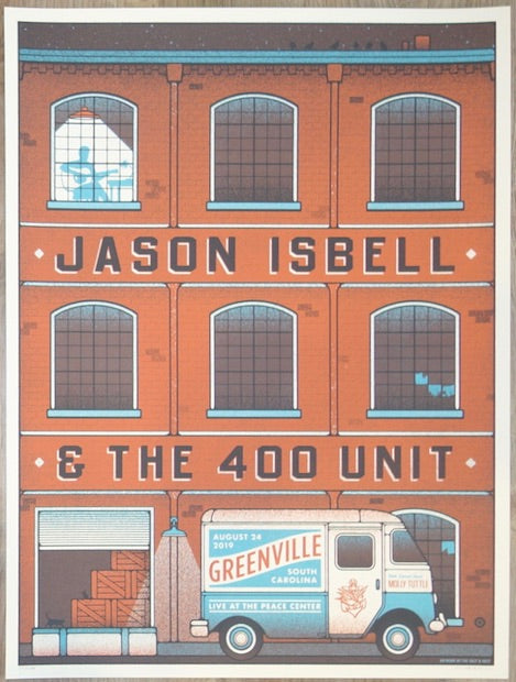 2019 Jason Isbell - Greenville Silkscreen Concert Poster by Half and Half