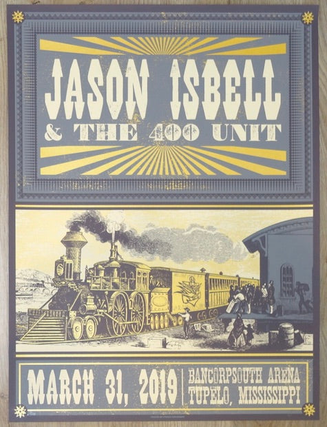 2019 Jason Isbell - Tupelo Silkscreen Concert Poster by Status Serigraph