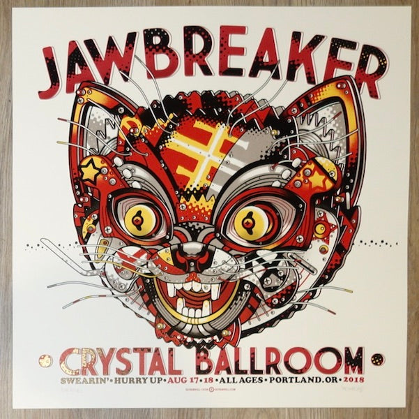 2018 Jawbreaker - Portland Silkscreen Concert Poster by Guy Burwell