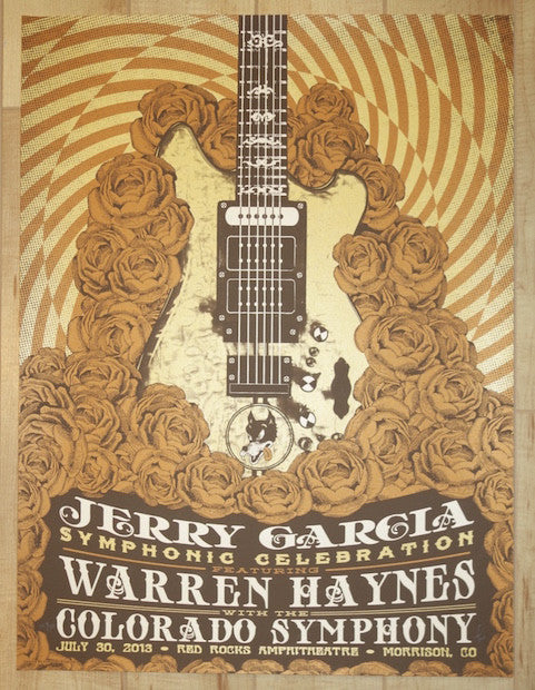 2013 Jerry Garcia Symphonic Celebration - Red Rocks Silkscreen Concert Poster by Status