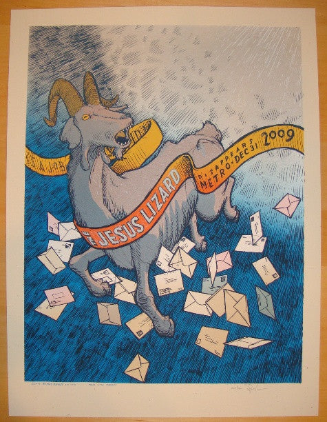 2009 The Jesus Lizard - Chicago NYE Silkscreen Concert Poster by Jay Ryan
