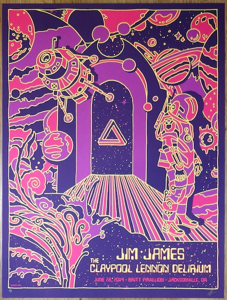 2019 Jim James & Claypool Lennon Delirium - Jacksonville Concert Poster by Gregg Gordon