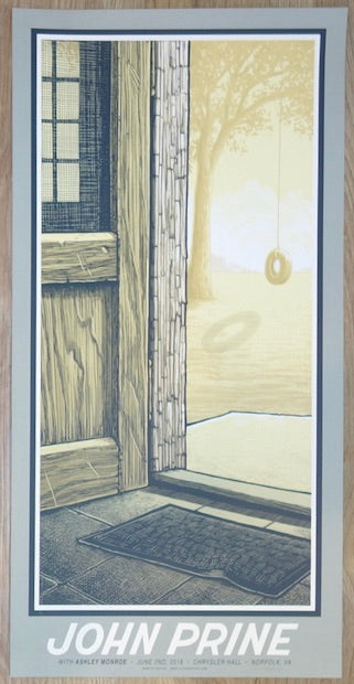 2018 John Prine - Norfolk Silkscreen Concert Poster by Justin Santora