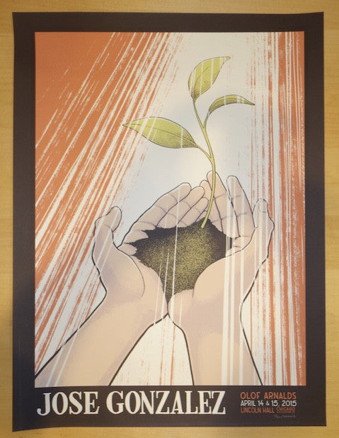 2015 Jose Gonzalez - Chicago Silkscreen Concert Poster by Justin Santora