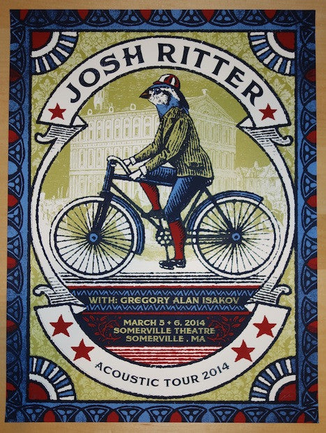 2014 Josh Ritter - Somerville Concert Poster by Nate Duval | JoJo's Posters