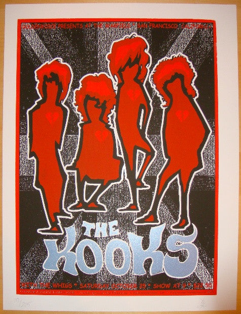 2008 The Kooks - Silkscreen Concert Poster by Zio & Firehouse