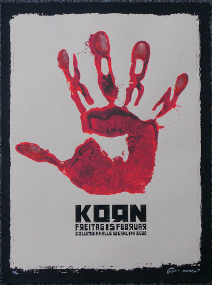 2008 Korn - Berlin Kraft Variant Silkscreen Concert Poster by Emek
