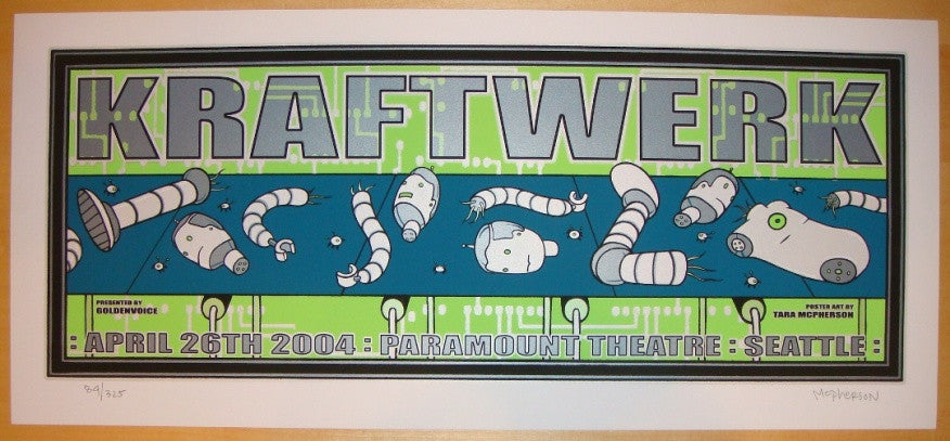 2004 Kraftwerk - Silkscreen Concert Poster by Tara McPherson