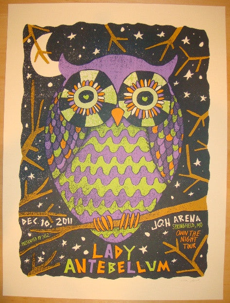 2011 Lady Antebellum - Springfield Concert Poster by Nate Duval