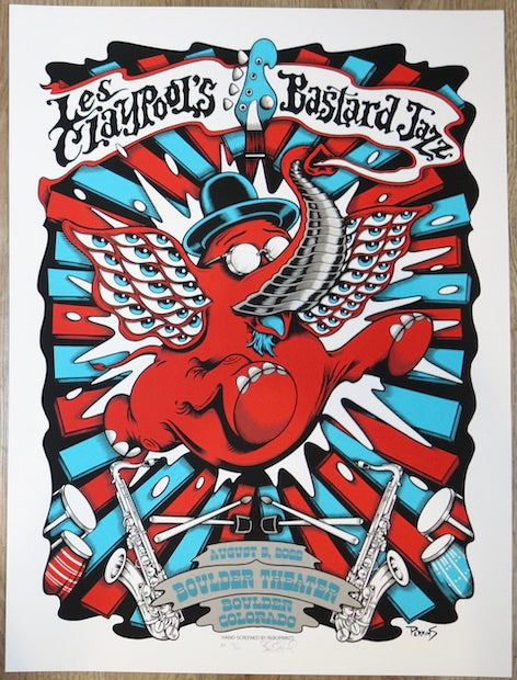 2022 Les Claypool's Bastard Jazz - Boulder Silkscreen Concert Poster by Billy Perkins