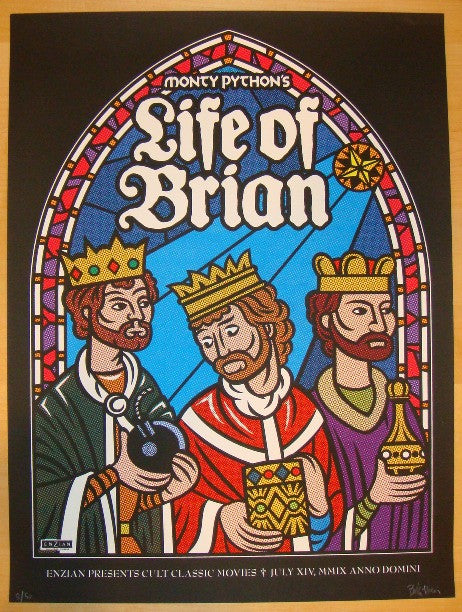 2009 Monty Python's Life of Brian - Silkscreen Movie Poster by Lure Design