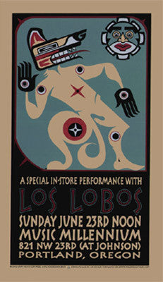 2002 Los Lobos - Portland Concert Poster by Gary Houston