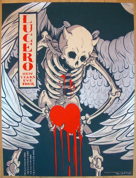 2012 Lucero - NYE Run Silkscreen Concert Poster by James Flames